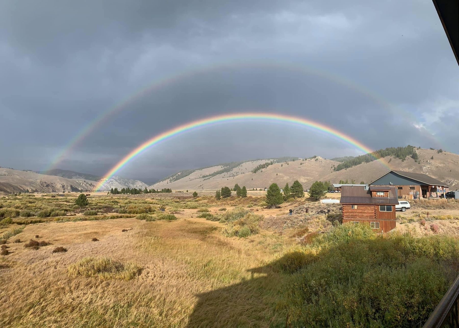 Rainbow over the Idaho mountains